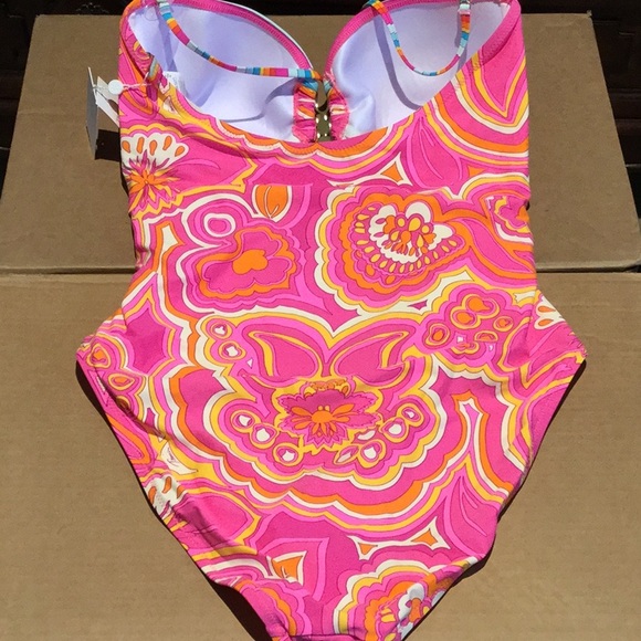 NWT $ 162 TRINA TURK 6 MORNING SUNRISE ONE PIECE - Picture 8 of 10